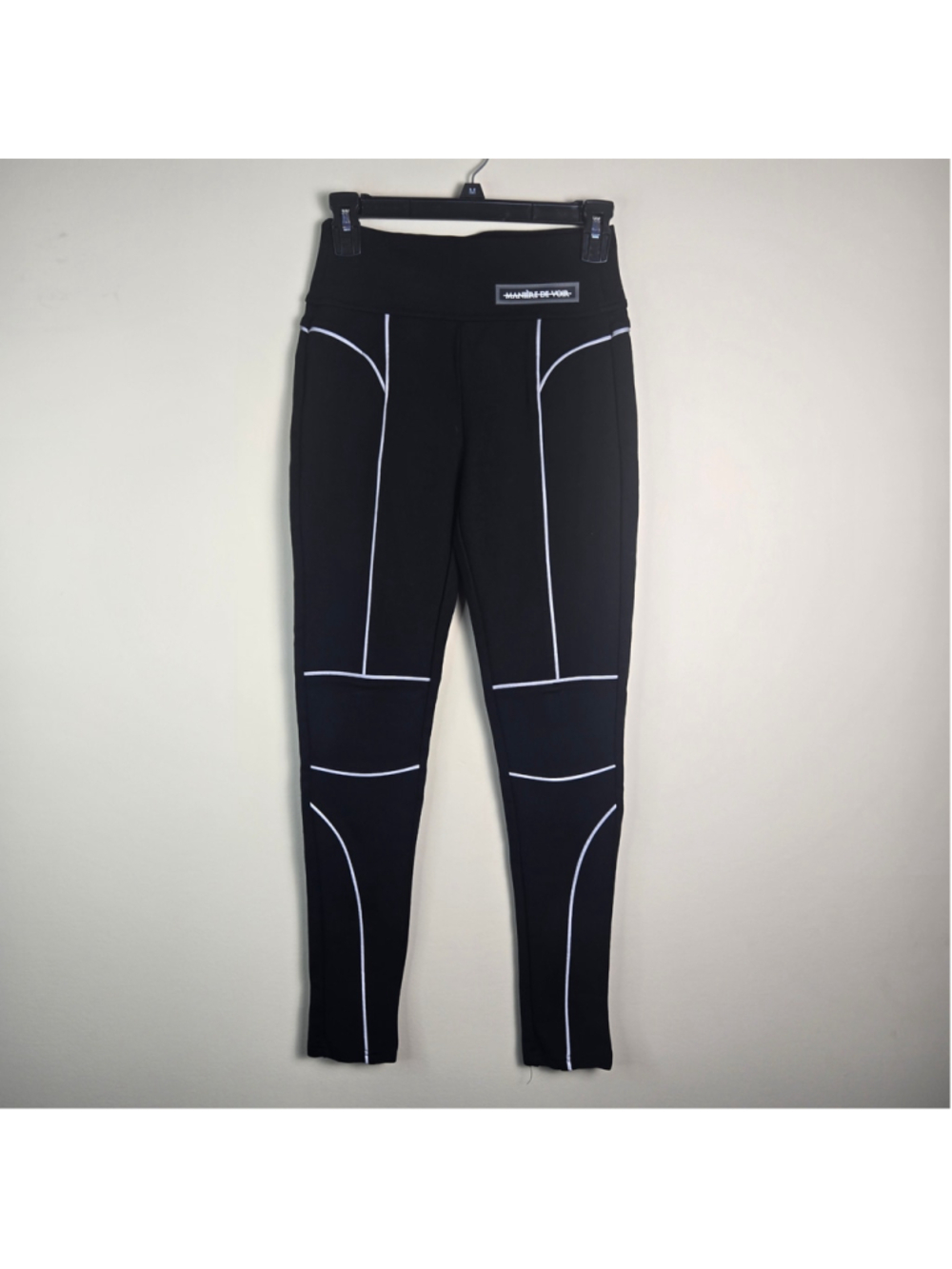 Women's Maniere De Voir Black & White Leggings Size 8